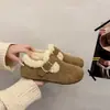 Zapatos Birkenstock que aumentan la altura para mujer 2026 invierno nuevos suela gruesa con forro de terciopelo cálidos zapatos de algodón slip-on zapatos peludos mocasines