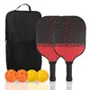Raquete de Pickleball com painel de fibra de vidro para esportes e lazer ao ar livre, conjunto completo para jogo de dois jogadores