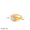 Anillo de Acero Titanio Estilo Lujoso con Diamantes, Anillo Versátil Personalizable de Acero Inoxidable Hueco de Gama Alta