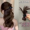 Peluca Cabeza de Gallinero Pluma Sexy Cabello Artificial Cabeza de Bola Lazo de Cristal Clip de Agarre Cola de Caballo Alta