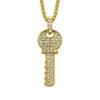 AliExpress wish ebay Explosiones europeas y americanas Collar con colgante de llave de diamantes completos Fabricantes Venta al por mayor al contado