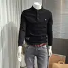 Otoño 2024 Nuevo Suéter Bordado con Letras para Hombre Casual Estilo Coreano Juvenil Holgado Color Sólido Sencillo Cuello Redondo Manga Larga Moderno
