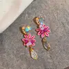 Brincos de Tarraxa Flor de Strass Super Brilhantes Gota d'Água Nicho Moda de Alto Padrão Exquisitos Brincos Luxo Leve Personalidade Acessórios de Brincos Versáteis para Mulheres