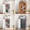 Zapatero para uso doméstico, de una puerta, almacenamiento simple de varias capas, adecuado para la entrada del elevador, mueble de esquina estrecho para entradas pequeñas