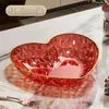 Nova 2025 Prato de Frutas PET em Formato de Coração Prato de Frutas Doméstico Mesa de Centro da Sala de Estar Lanches Prato de Frutas Secas Armazenamento de Doces