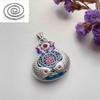 Colgante de Plata Plata Pura 9999 Horneado a Baja Temperatura Collar Azul Piscis Bolsa de la Suerte Regalo de Moda Personalizado para Adultos Mayores Colgante de Plata Esterlina