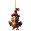 Adornos de animales transfronterizos pavo acrílico colgante plano colgante de árbol de Navidad colgante de coche decoraciones de árbol de Navidad