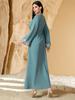 40761 Ropa Femenina Transfronteriza 2025 Nuevo Estilo Bata Bordada con Perlas Vestido de Noche Vestido