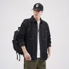 Camisa jeans casual estilo americano para homens, de manga comprida, novo modelo outono 2026, jaqueta de trabalho casual solta com gola de lapela, atacado