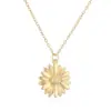 Aogu Producto Nuevo Transfronterizo Simple y Elegante Chapado en Cobre Oro de 18 Quilates Zircón Colgante de Girasol Collar Único Fresco Accesorio de Collar