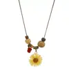 Collar Colgante Flor Amarilla Margarita Estilo Zen Chino Estilo Étnico Retro Colgante Largo Accesorio Nuevo Estilo 2026