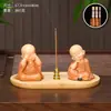 Quemador de Incienso Zen Monje Hui Neng Decoración para el Hogar, Portainciensos para Sala de Té y Mesa de Té, Quemador de Incienso de Sándalo y Madera de Agar, Quemador de Incienso Repelente de Mosquitos