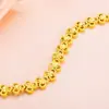 Pulsera de imitación de oro de 8 mm chapada en oro de 24 quilates, joyería nupcial de imitación de oro para mujer, estilo étnico, con forma de corazón de flor.