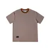 Ropa Vintage Yidao 2026 Verano Nuevo Estilo Americano de Moda Parche de Letra Diseño Bordado Corte Holgado Manga Corta Rayada de Color Contrastante