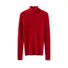 25 Años Otoño e Invierno Nuevo Estilo 100 Cachemira Cuello Alto Línea Recta Prendas de Punto Lista para Usar Aspecto Adelgazante Color Puro Prendas de Punto de Cachemira