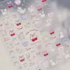 Pegatinas Estereoscópicas de Uñas Nuevas y Coloridas de Oso Gato Lindo de Dibujos Animados Lazo Pegatinas para Uñas DIY Teléfono Móvil Taza de Agua