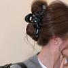 Clipe de Nó de Fita de Laço Cinto Feminino Etiqueta Dourada Simples Sensação de Alto Padrão Grande Grampo de Cabelo Cabelo Multi-Presilha Tubarão Acessório de Cabeça