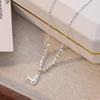 Collar de cuentas con transferencia de amor en plata esterlina S925 para mujer, cadena de clavícula de lujo, estilo frío, cadena distintiva para el cuello.