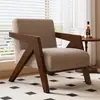 Silla Richard Nórdica de Madera Maciza Sillón Individual para Sala de Estar Silla de Ocio para Balcón Café Estilo Antiguo Silla Carbonizada