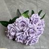 Flores Artificiais Roxas, Rosas, Hortênsias para Casamento, Flores de Seda, Rosas Decorativas para Paisagismo, Mar de Flores em Cascata Famoso na Internet