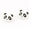 Pendientes de panda con diamantes en blanco y negro con diseño de estilo coreano de boutique, con personalidad, bonitos y llamativos, E0518