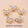 Peça de Cobre Esmaltado Tradicional com Design de Gotejamento de Óleo, Contas Espaçadoras em Forma de Nuvem, Pingente de Borboleta para Pulseira DIY Feita à Mão, Conta da Sorte