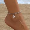 Pulsera de tobillo de cadena de quilla de acero inoxidable simple con 26 letras nueva transfronteriza Europa y Estados Unidos personalidad femenina Joker acero titanio adornos para pies al por mayor