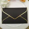 Set Creativo y Sencillo de Papel de Carta y Sobres Blanco, Negro y Rojo, Tarjetas de Invitación, Sobres con Logo Estampado en Oro
