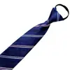 Fabricante Hombres Negros Casual Rayas Azules Corbata de Negocios Corbata Perezosa 8cm Corbata sin Corbata al por Mayor Cremallera
