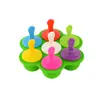 Molde de Picolé de Silicone Molde de Bandeja de Gelo de Silicone Molde de Picolé de 7 Furos Caixa para Alimentos Gelados DIY Molde de Gelo