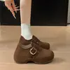 Zapatos de mujer estilo Birkenstock, retro, de suela gruesa, que aumentan la altura, totalmente cerrados, mocasines sin cordones, nueva colección de otoño 2026