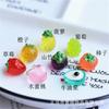 Acessórios de Resina para Joias DIY Frutas Transparentes Semi-Dimensionais Pêssego Abacate Morango Material para Faixa de Cabelo Infantil