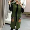 Chaleco de Punto sin Mangas Holgado de Longitud Media de Nuevo Estilo Transfronterizo con Abertura en el Dobladillo para Mujer, Cárdigan Patchwork, Primavera 2025