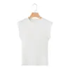 Ropa de Mujer de Comercio Exterior 2026 Estilo Europeo y Americano Moda Ajustada de Algodón Sin Mangas Cuello Redondo Camiseta de Punto para Mujer M86966