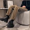 Calça de Lã Marrom Masculina Outono e Inverno Ins High Street Marca Tendência Versátil Solta Reta Casual Calça de Lã Calça de Lã Calça Masculina