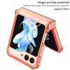 Funda para Teléfono Móvil Samsung Galaxy Zflip5 Incrustada con Hebilla de Anillo de Carga Inalámbrica Bisagra Cubierta Protectora Transparente para Teléfono Móvil