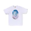 Comercio Exterior Transfronterizo Marca Japonesa de Moda Camuflaje Cabeza de Mono Bloques de Color Resplandor en la Oscuridad Manga Corta Pareja Holgada Camiseta Pe Camiseta de Manga Corta