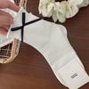 Meias Brancas Ioulor Primavera e Verão com Laço 2025 Novo Estilo Estilo Japonês Simples Meias de Cano Médio Sem Costura Zhuji Meias Femininas Atacado