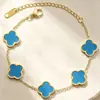 Pulsera de Acero de Titanio de 13 mm con Diseño de Trébol de Cuatro Hojas, de Lado Único y Doble Cara, Moda de Alta Gama, Calidad Premium, Lujo Ligero
