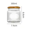 Pote de ninho de pássaro canelado, recipiente de vidro para ensopado fresco de boca larga, pote selado para mel, bexiga de peixe, fungo branco, resistente a altas temperaturas e pode ser cozido no vapor