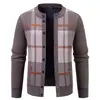 Cárdigan para Hombres de Mediana Edad y Mayores Temporada Otoño e Invierno Suéter Engrosado con Felpa Ropa Exterior para Hombre Abrigo de Papá