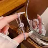 Luxo Leve, High-End, Exquisito Bracelete de Zircônia Microcravejada para Mulheres e Homens, Bracelete Ajustável com Fecho de Puxar