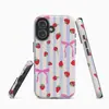 Estilo Coreano Listrado Morango Laço Maçã 18Promax Nova Capa para Celular Iphoneair Ilustração Capa Protetora