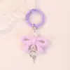 Bolsa con Hebilla de Resorte de Lazo de Color Caramelo Accesorio Colgante Llavero de Corbata de Moño de Doble Cara Encanto Linda Hecha a Mano para Manualidades