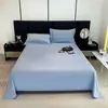 Lençóis de cor sólida para cama de solteiro e casal em quartos de casa, confortáveis e amigáveis à pele, feitos de algodão com aloe vera e algodão lavado, peça única para uso no verão