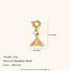 Estilo Cruzado Europeo y Americano Ins Golondrina Cola de Pez Corazón Personalizado Mariposa Colgante Acero Inoxidable Chapado en Oro de 18K Accesorio Colgante Pequeño para Mujer