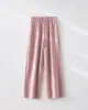 Calça Skinny Fresca com Caimento Cintura Alta Emagrecedora com Cordão Calça Casual para Mulheres, Versátil para Primavera e Verão Calça Reta de Perna Larga