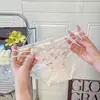 Infusión de Flor de Durazno Blanco~Bragas de Encaje Bordado Sexy Francesas para Mujer Deseo Puro Hueco Tentación Transpirables Algodón Puro Triángulo de la Entrepierna