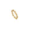 Anillo para Mujer de Acero de Titanio Diseño Francés Twist Espiga de Trigo Estilo Retro Europeo Abierto Bicolor Oro y Plata Exquisito