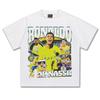 2025 Transfronteiriça Nova Ronaldo Futebol vintage Injeção Direta Estampada Camiseta de Manga Curta Lavagem Pesada Moda Masculina e Feminina